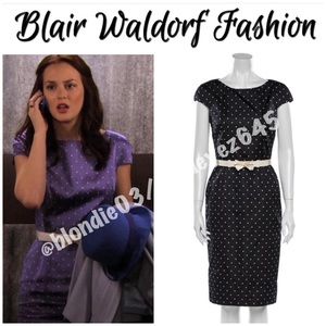 Christian Dior resort 2010 navy polka dot dress 6